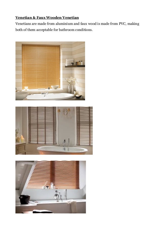 Bathroom Blinds that don't mould, rust or warp!