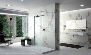 A B
A: Silestone® Blanco Zeus / B: Freccia Shower Tray - Silestone® Blanco Zeus / C: Dekton® Aura (Bookmatch concept) / D: Armony Wash-hand basin - Silestone® Blanco Zeus
C
D
32 33
 
