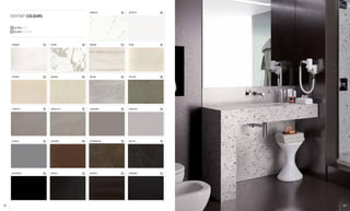 Kairos m Zenith m
Ariane l Aura m Makai l Irok m
Edora l Danae m Keon m Vegha m
Strato m Sirocco m Galema m Ventus m
Korus m Kadum m Keranium m Kelya m
Domoos m Sirius l Borea l Ananke l
DEKTON® COLOURS
mULTRAMATT
lULTRATEXTURE
6362
 