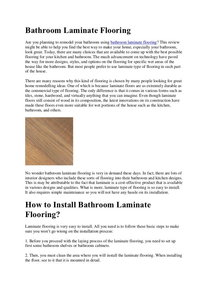 Bathroom Laminate Flooring