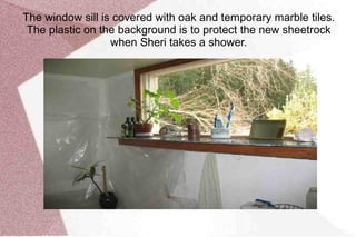 This is the support beam covered over with solid oak. As you can also see,that the lighting has been installed and is working 