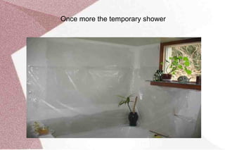 This is the lighting for the vanity. The walls and the ceiling are already painted. The walls only halfway, since the lower half will be tiled in Lady Onyx.  