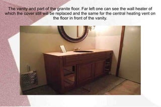 Another picture of the lighting and mirror of the vanity. 