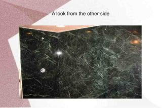 The copper shower base installed 