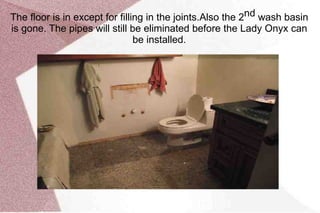 The vanity with the marble installed.   