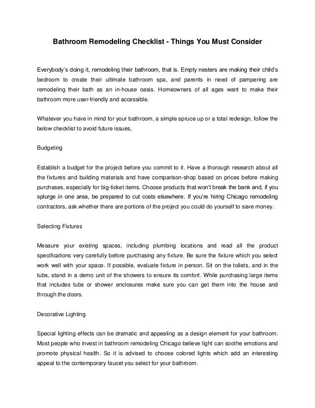Bathroom Remodeling Checklist Things You Must Consider Impressive Bathroom Remodeling Checklist Bathroom Remodeling Checklist Things You Must Consider Impressive Bathroom Remodeling Checklist