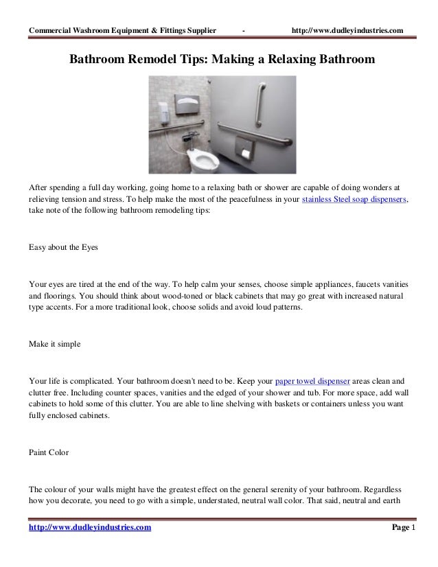 Bathroom remodel tips making a relaxing bathroom