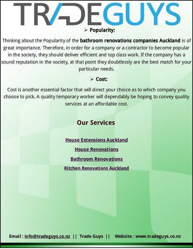 Bathroom renovation companies auckland