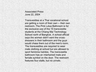 Bathrooms and Gender