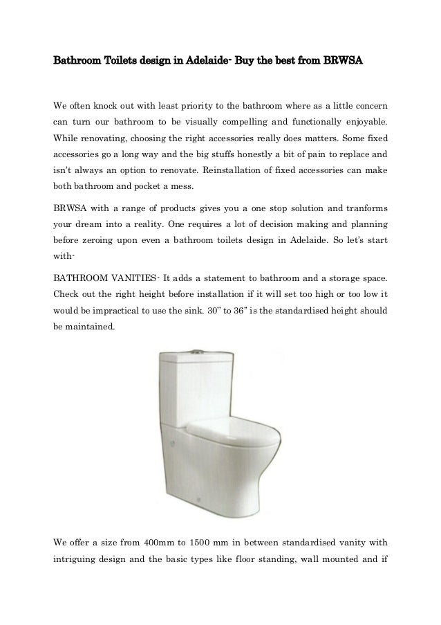 Bathroom Toilets Design In Adelaide Buy The Best From Brwsa