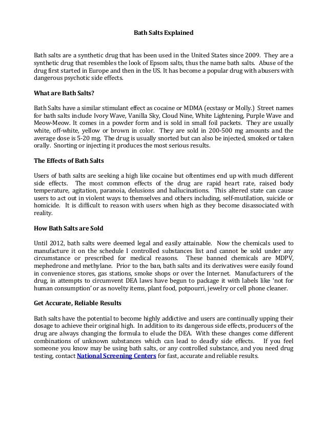 Bath Salts Explained