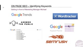 53
Getting in front of Marketing Manager Michael
ON PAGE SEO – Identifying Keywords
 