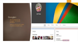 Google+
• We’re trying to use
Google+ to create
doFollow
• Total of 4 Accounts make
backlinks to Batik Nusa
 