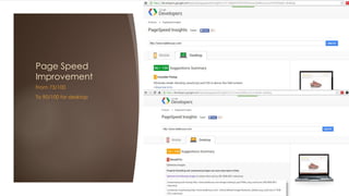 Page Speed
Improvement
From 73/100
To 90/100 for desktop
 