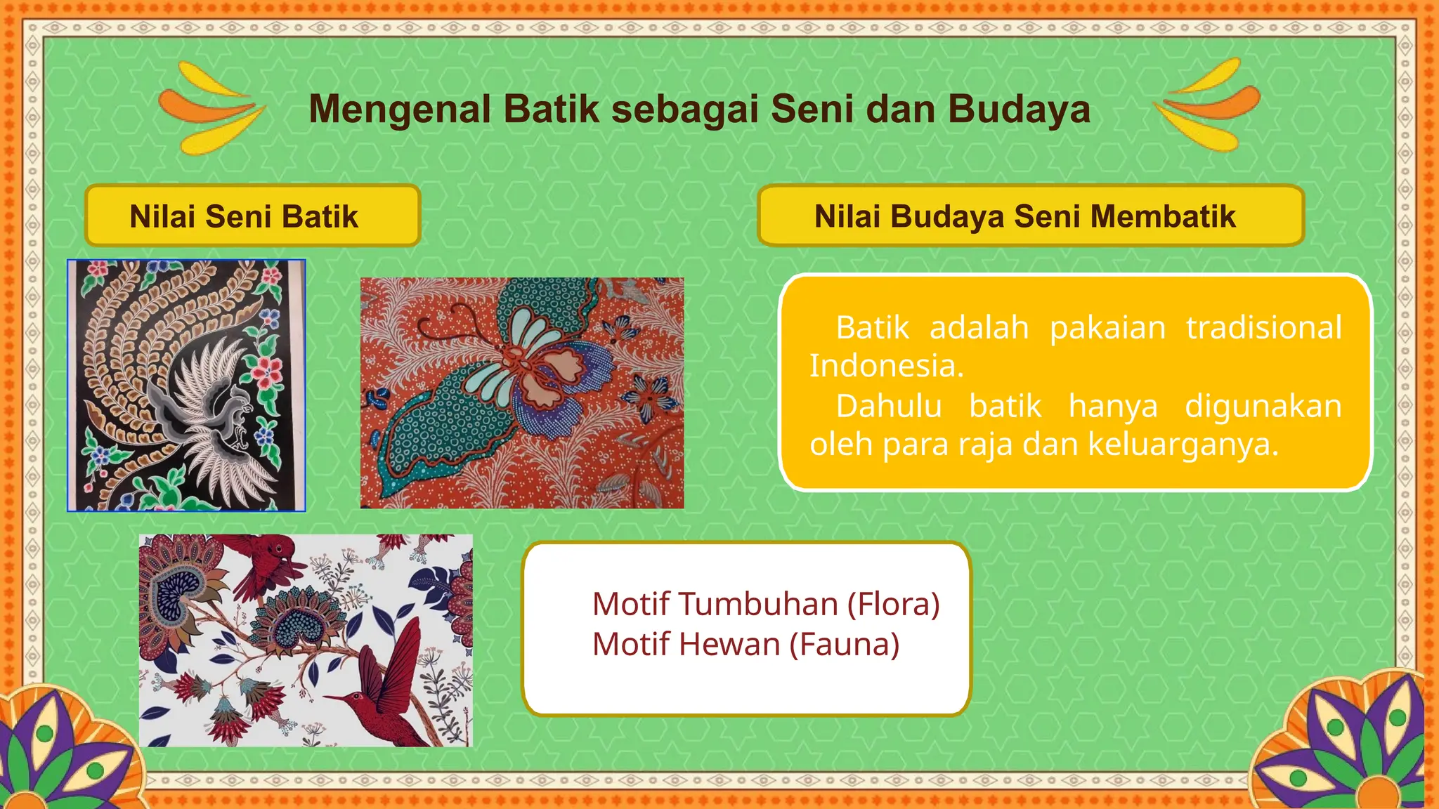 Batik Sebagai Seni Dan Budaya Kelas 2 Sd Pptx