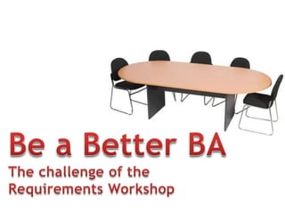 Be a Better BA The challenge of the  Requirements Workshop 