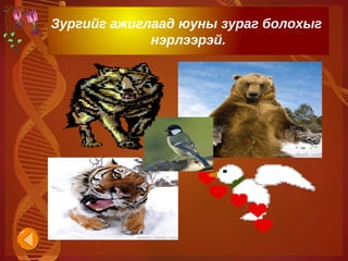 Зургийг ажиглаад юуны зураг болохыг
                 нэрлээрэй.




                    
 