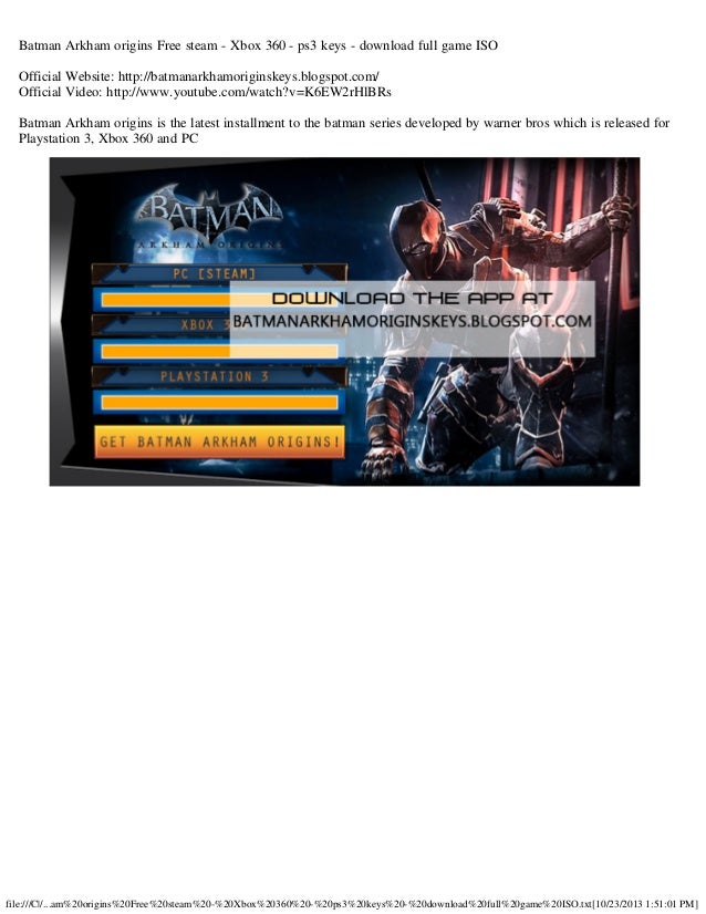 batman arkham origins pc free full game batman arkham origins pc free full game