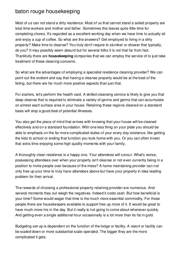 baton rouge housekeeping