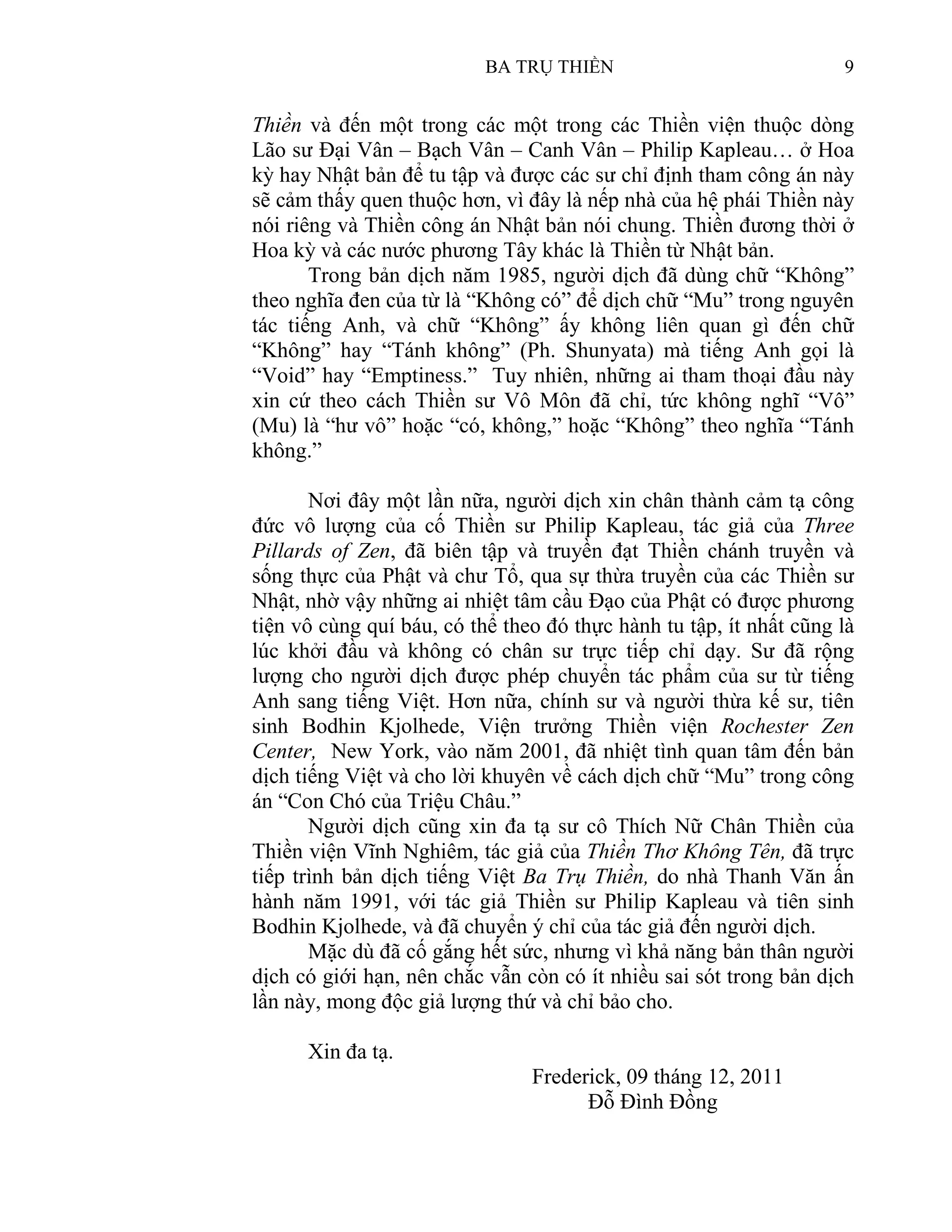 Ba Trụ Thiền (Philip Kapleau)