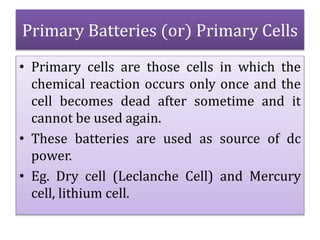 Primary Cell Example Batteries | PPTX