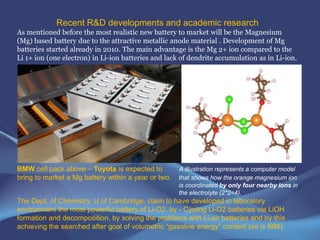 The schematic above describes the principle of
in Xn- ion batteries, whereby the ions migrate
from the positive to the negative electrode,
where they become embedded in the porous
electrode material (in many cases also carbon)
in a process known as intercalation, which is a
common process in each ion based battery.
Other metals/materials used in the anticipated batteries would be based on zinc ion, al ion,
calcium ion, magnesium ion, potassium ion or sodium ion, etc, each well suited for a
specific range of uses for their stability, temperature range, etc., based on the ability of
intercalation within those compounds which are complex materials having a formula CXm
where the ion Xn+ or Xn− is inserted (intercalated) between the oppositely charged layers.
Schematics of a cylindrical battery
 