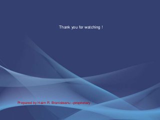 Thank you for watching !
Prepared by Haim R. Branisteanu –proprietary
 