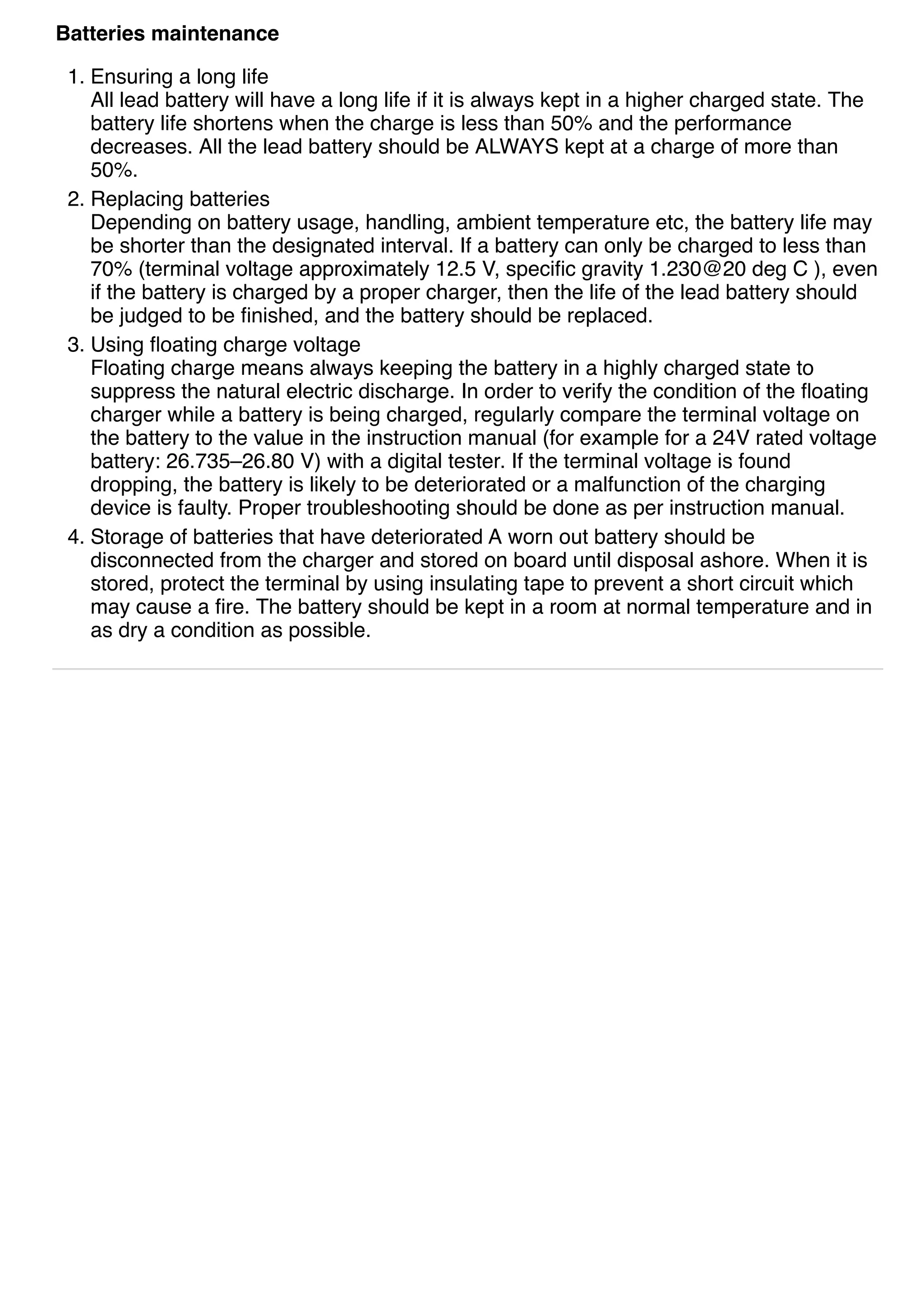 Batteries checking and maintenance | PDF