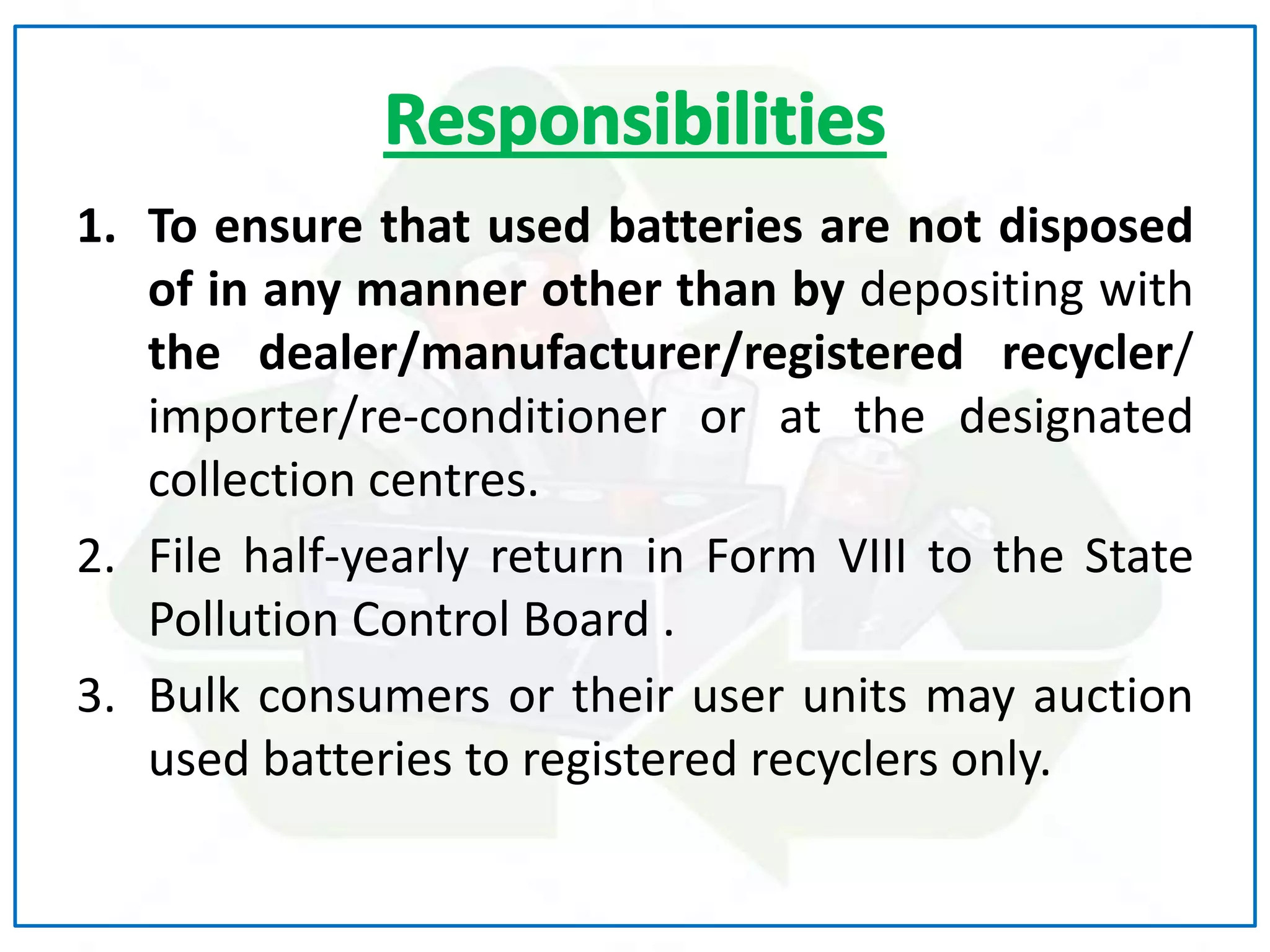 Batteries waste management in cement industry PPT Free Download