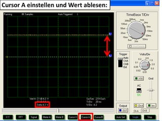 Cursor A einstellen und Wert ablesen: