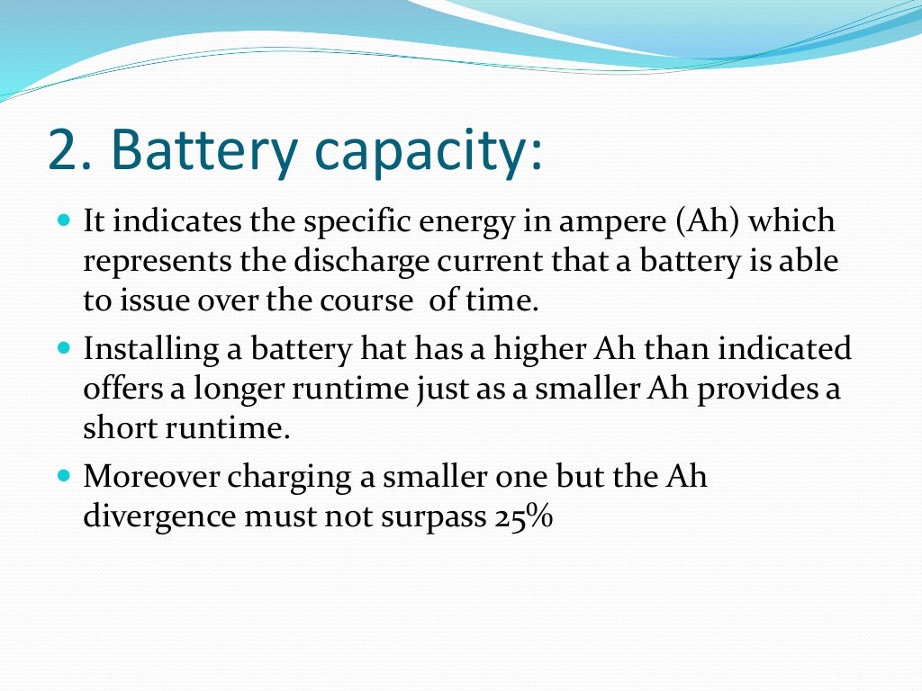 Characteristics of battery