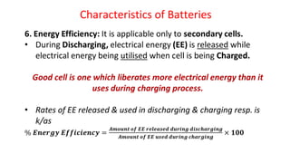 Characteristics of Batteries
 