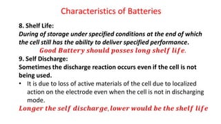 Characteristics of Batteries
 
