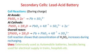Secondary Cells: Lead-Acid Battery
 