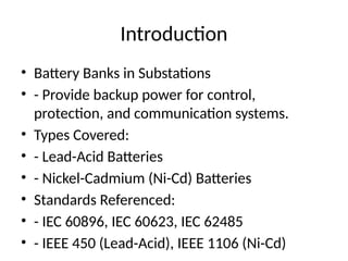 Battery_Bank_Maintenance_Standards Practice | PPTX
