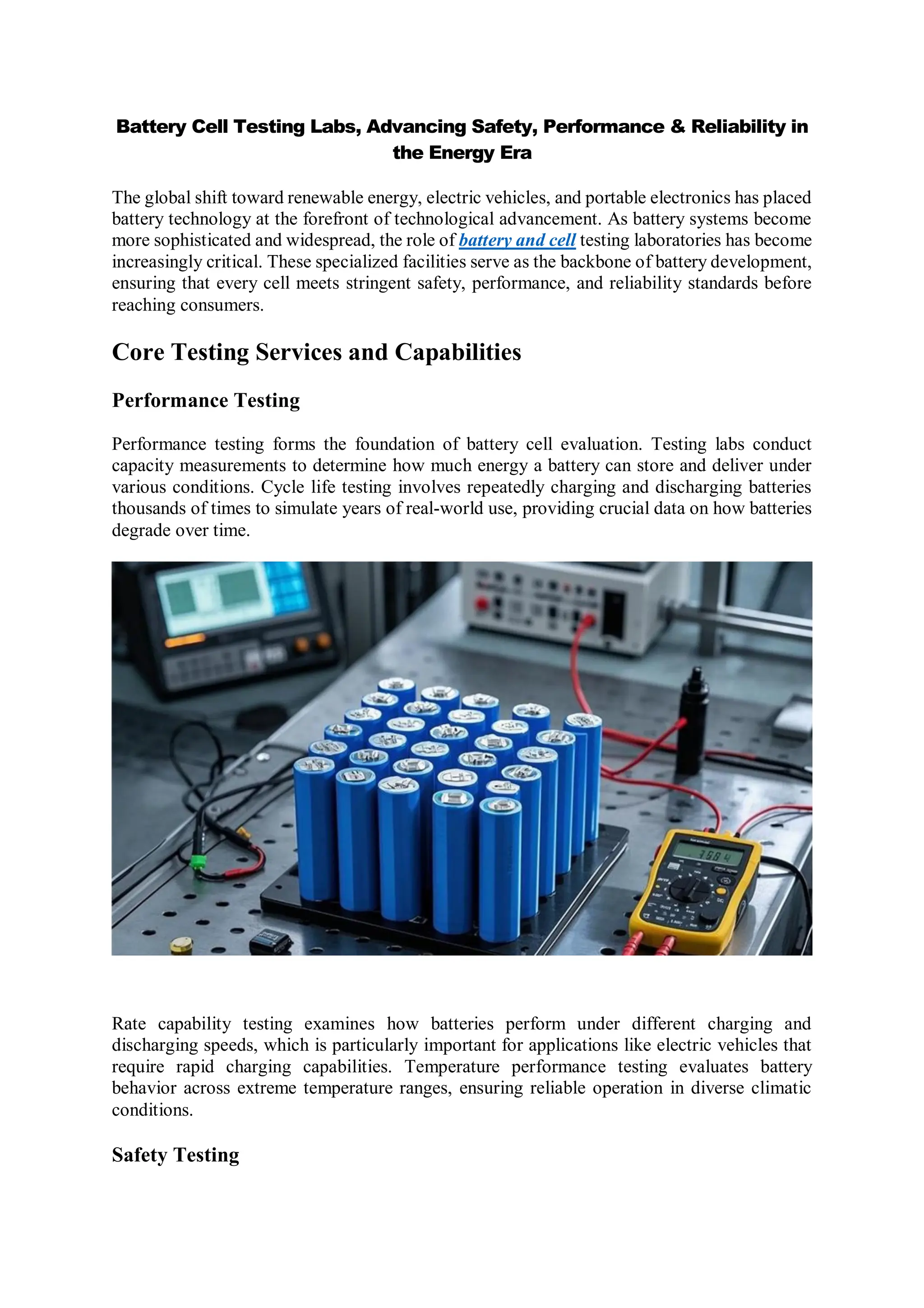 Battery Test System.pdf Battery Cell Testing Labs, Advancing Safety, Performance & Reliability ...