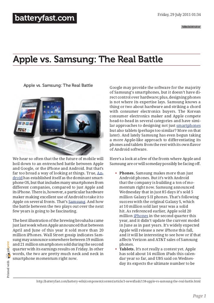 Batteryfast Com Apple Vs Samsung The Real Battle