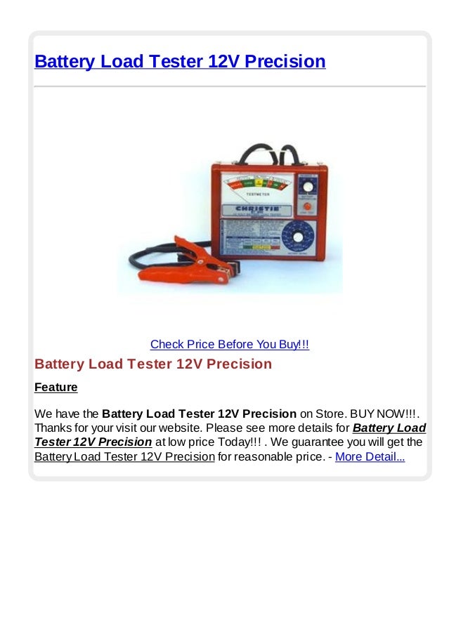 Battery load tester 12 v precision