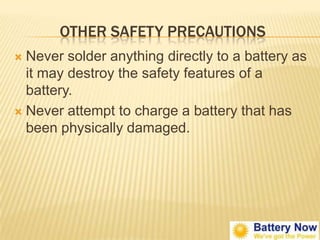 Battery – safety and handling | PPTX
