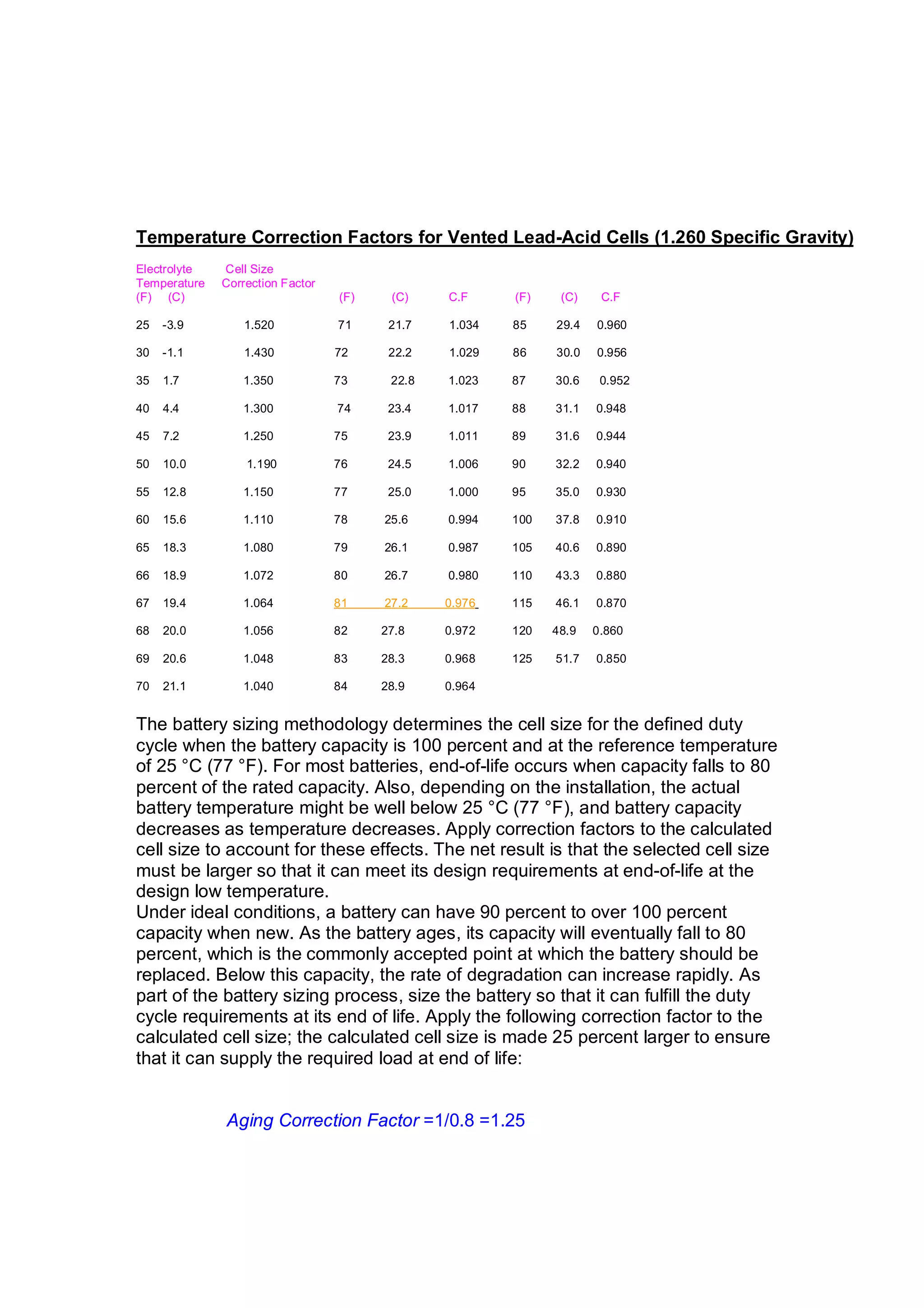 Battery specifications and calculation | PDF
