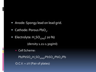 Pbo2 Plates Battery Types and Battery technology | PPTX
