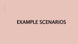 EXAMPLE SCENARIOS
 