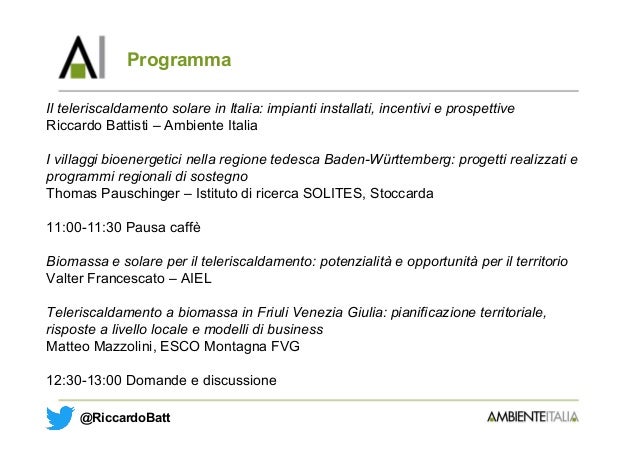 Il Teleriscaldamento Solare In Italia Iimpianti Installati