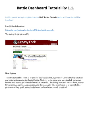 Battle Dashboard | PDF