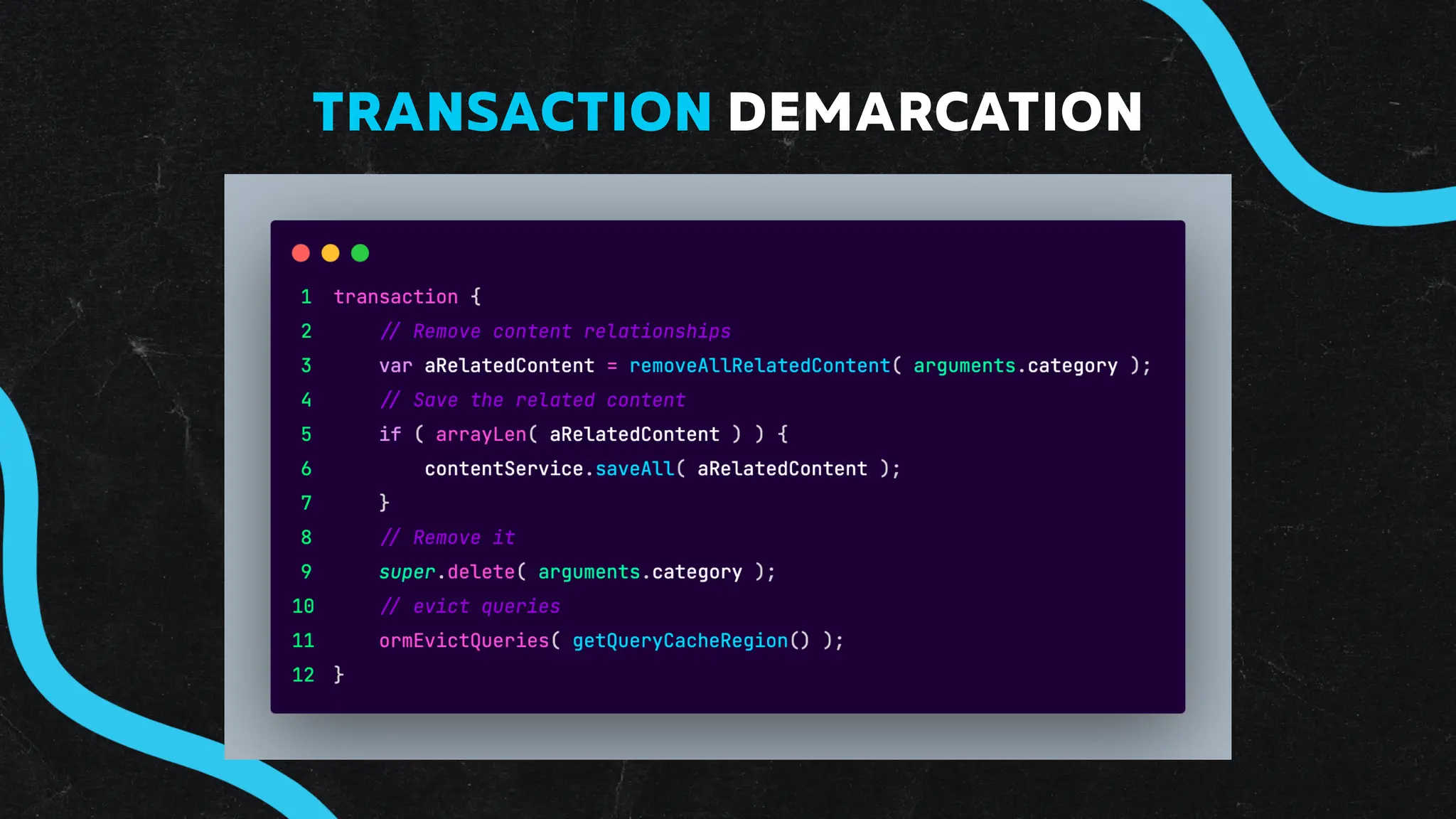 TRANSACTION DEMARCATION
 