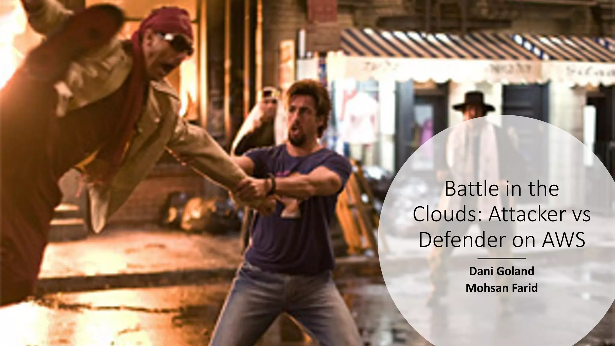 Battle in the
Clouds: Attacker vs
Defender on AWS
Dani Goland
Mohsan Farid