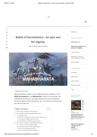 Battle of Kurukshetra  An epic war for dignity..pdf