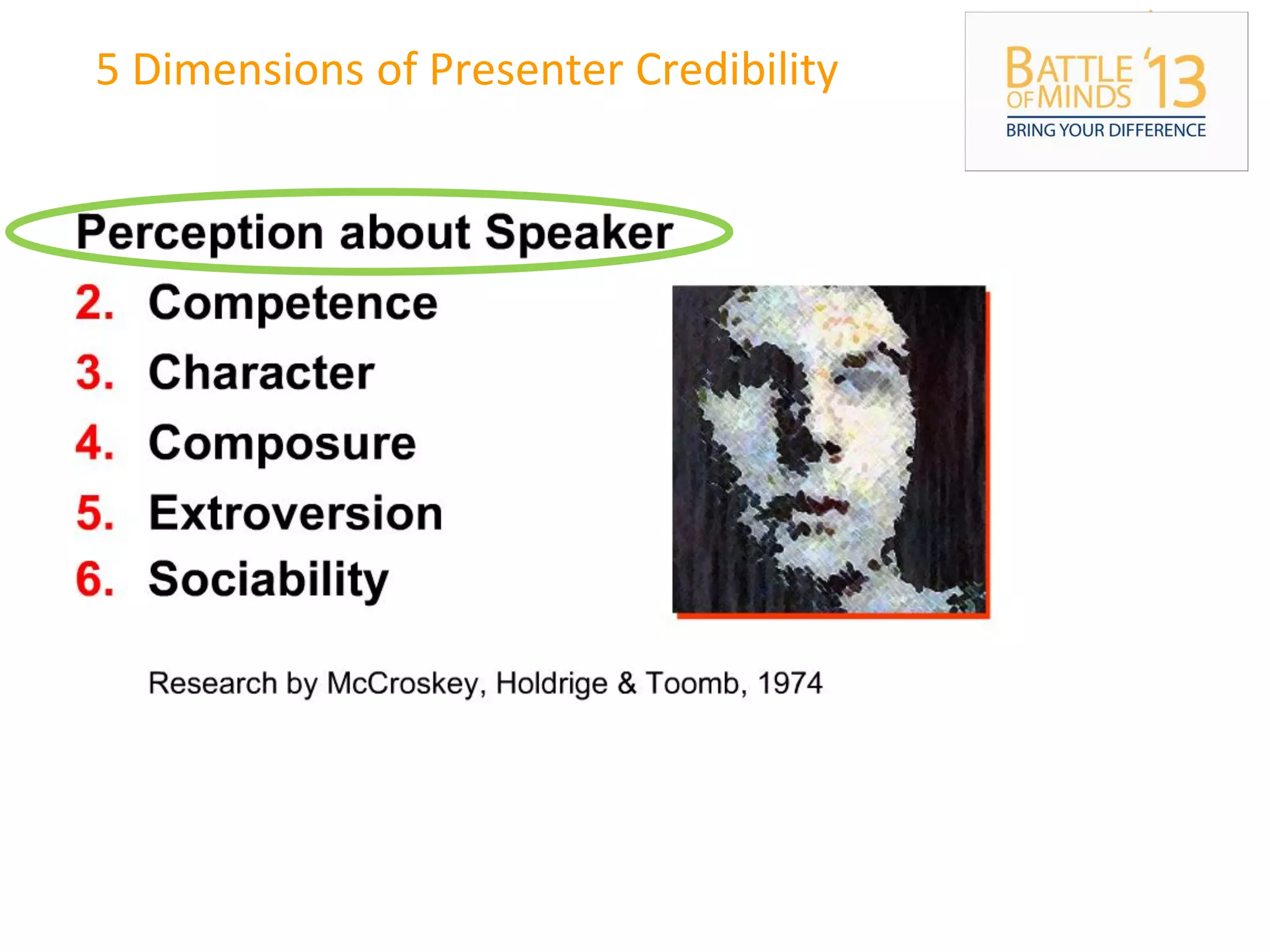 5 Dimensions of Presenter Credibility
 