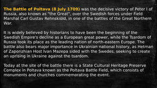 Battle of Poltava 8 july 1709 | PPT