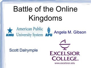 Battle of the Online
       Kingdoms
                  Angela M. Gibson



Scott Dalrymple
 